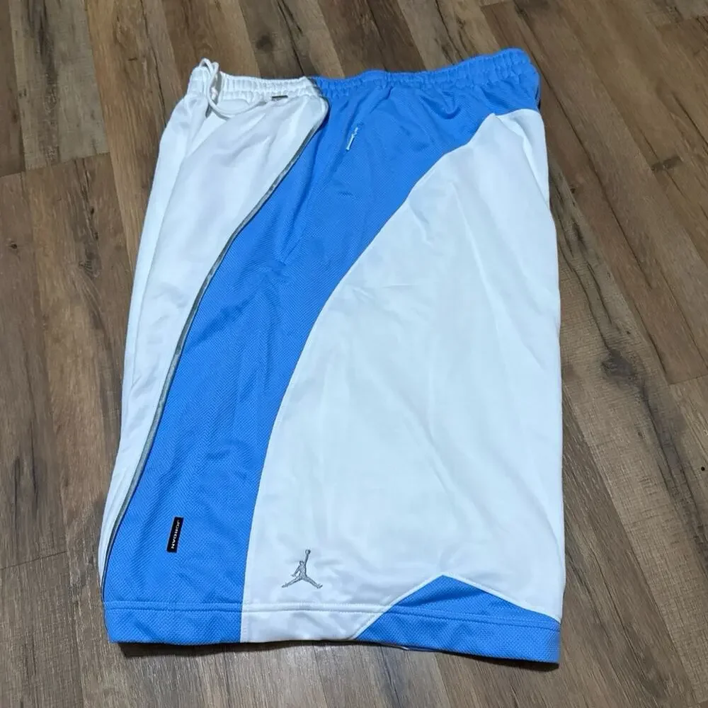 2005 Jordan UNC Blue White Mesh Vintage Baggy Basketball Y2K 139480-100 Shorts